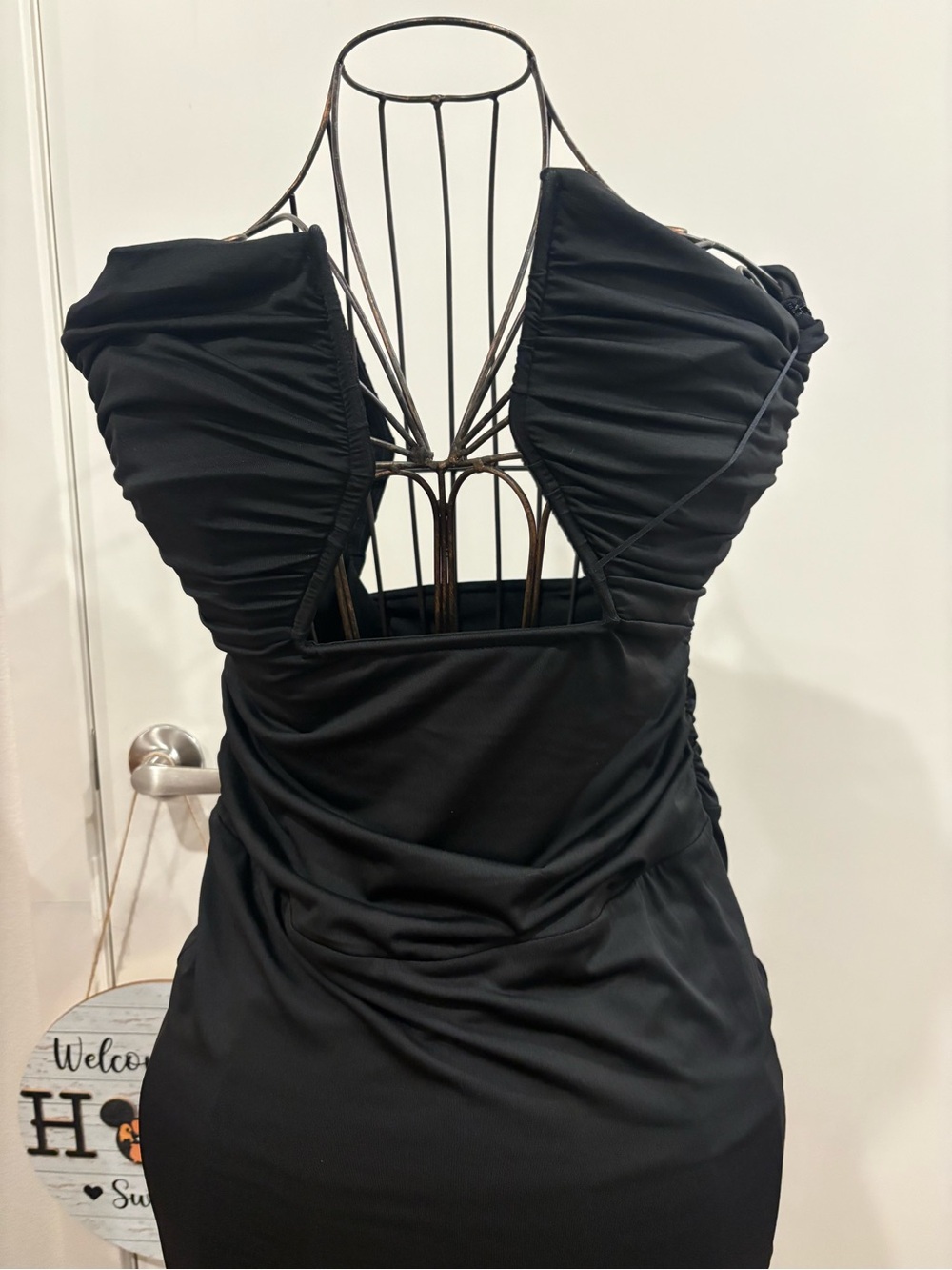 Beautiful Fashion Nova Black Ruched Cutout Maxi Dress - Picture 3 of 11